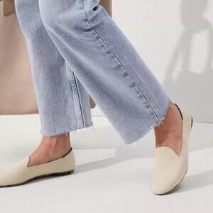 Rothy's The Almond Loafer Flat Soft Flexible Vanilla Warm white Size W12.5 NWOT